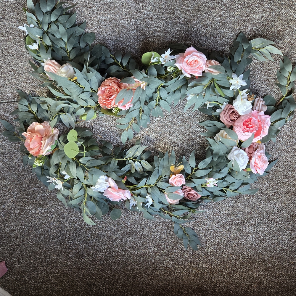 Floral Garland with Pink and White Roses